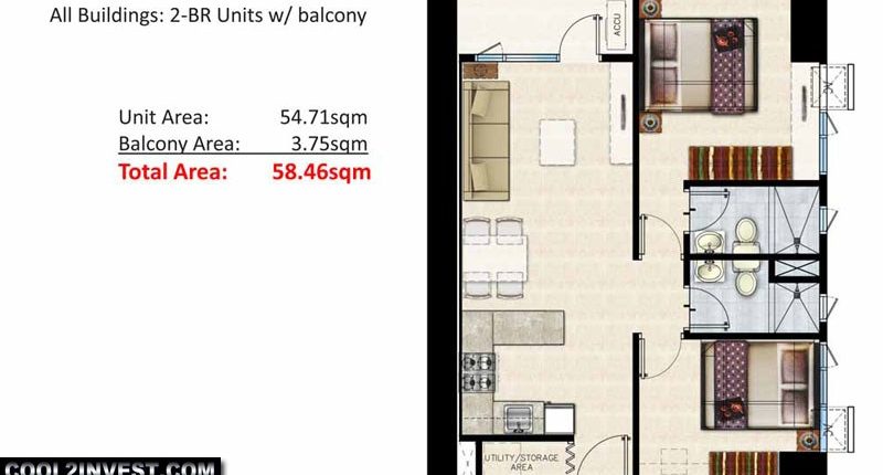 Shore Residences- 1BR End Unit with Balcony – Cebu Filipino Homes